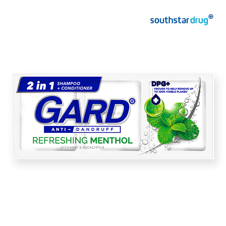 Gard Refreshing Menthol Shampoo 12ml sachet pack of 6 for daily hair cleansing